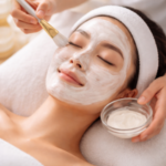 Lady getting a Korean facial